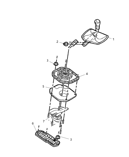 2005 Jeep Liberty Transmission Shifter Diagram for 52128821AC