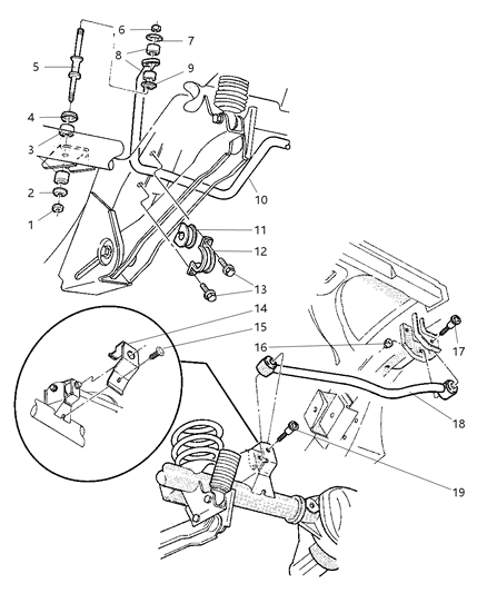 1998 Jeep Grand Cherokee Stabilizer - Rear & Track Bar Diagram