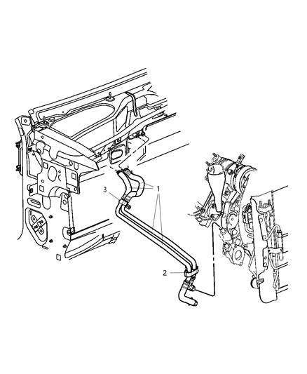 2007 Jeep Liberty Hose-Heater Supply And Return Diagram for 55037877AA