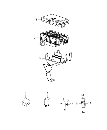 2015 Chrysler 300 Fuse-J Case Diagram for 68137156AA