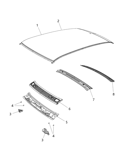 2015 Dodge Challenger Roof-Roof Diagram for 68175502AA