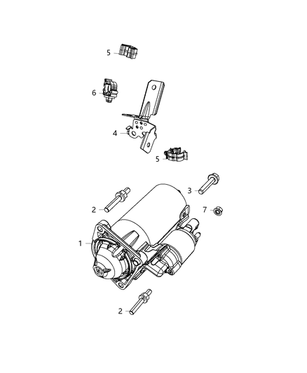 2020 Jeep Compass Engine Starter Diagram for 68437087AA