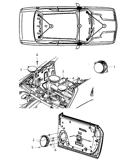 2012 Dodge Challenger Speakers & Amplifier Diagram 1