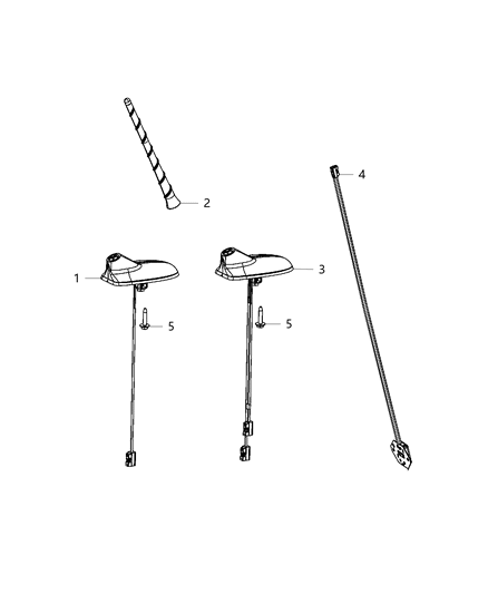 2016 Dodge Dart Antenna-Base Cable And Bracket Diagram for 5091972AC