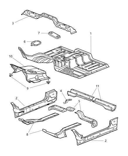 2009 Dodge Ram 3500 Body Side Sill Diagram for 55276976AE