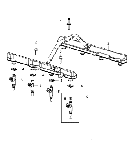 2015 Ram 3500 ORING Kit-Fuel INJECTOR Diagram for 68080831AA