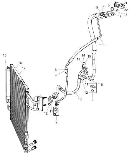 2011 Jeep Wrangler Line-A/C Suction And Liquid Diagram for 55056587AC