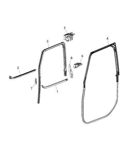 2018 Jeep Wrangler WEATHERSTRIP-Door To Body Diagram for 68271725AC