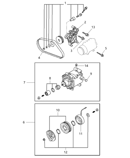 2000 Dodge Avenger CLUTCHPKG-A/C Compressor Diagram for MR315936