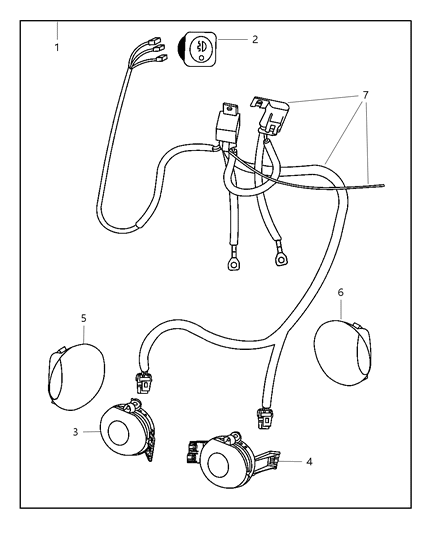 2007 Dodge Ram 3500 Pickup Light Kit - Fog Diagram