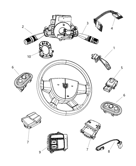 2011 Jeep Liberty Switches - Steering Column & Wheel Diagram