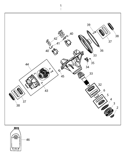 2013 Ram 5500 Head-Axle Diagram for 68224025AA