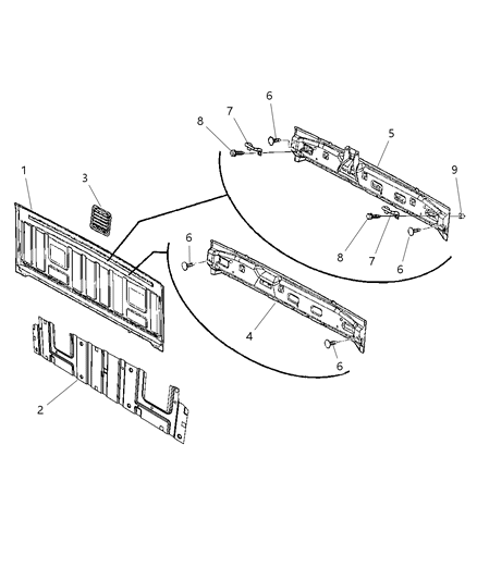 2009 Dodge Ram 3500 EXHAUSTER-BODYSIDE Aperture Diagram for 55055998AE
