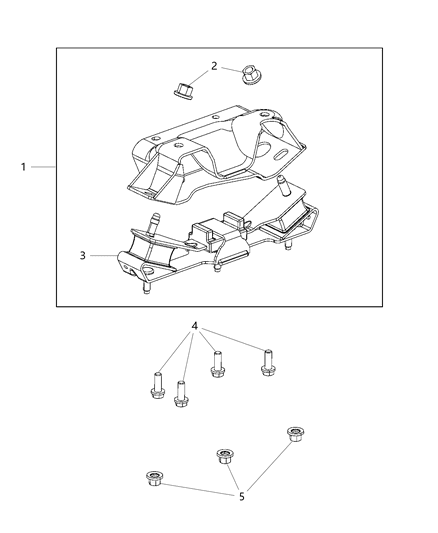 2019 Ram 2500 INSULATOR-Transmission Support Diagram for 52121938AE