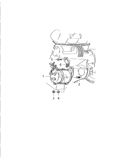 1998 Dodge Durango Starter & Mounting Diagram