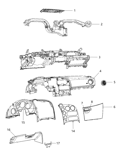 2010 Dodge Viper Instrument Panel Diagram