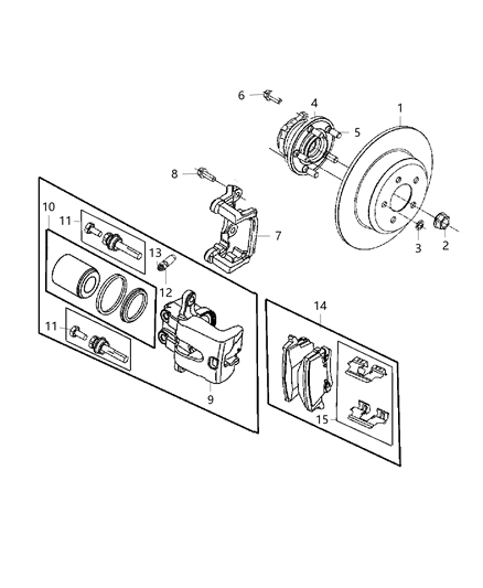 2016 Dodge Charger Hub Bearing Assembly Diagram for 5181925AB