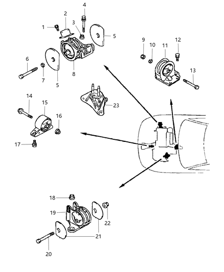 1999 Chrysler Sebring Engine Mounts Diagram