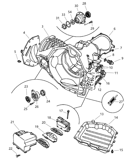 1998 Chrysler Sebring Case , Extension & Solenoid Diagram