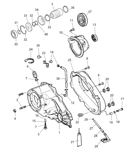 2004 Jeep Wrangler Case , Transfer & Related Parts Diagram 1