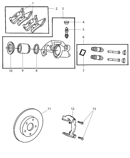 2000 Jeep Grand Cherokee Rear Disc Brake Caliper Diagram