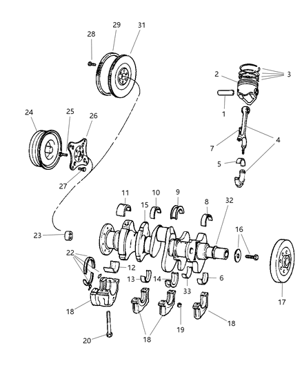 2003 Dodge Dakota Piston Diagram for 4778865AB