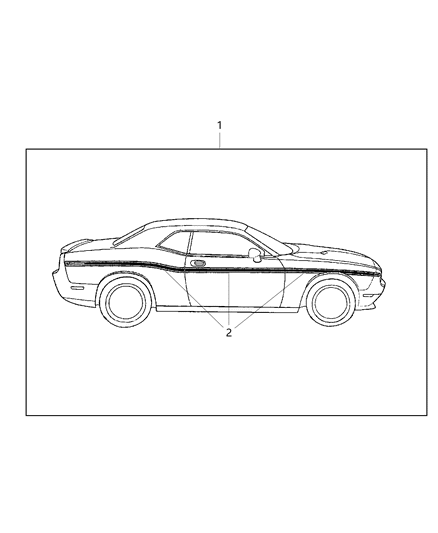 2013 Dodge Challenger Decal Kit, Mopar Diagram