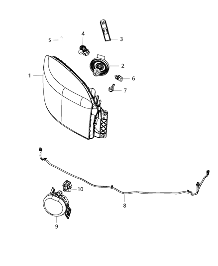 2018 Ram 2500 Lamps, Front Diagram 1