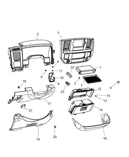 2008 Dodge Ram 2500 Instrument Panel Trim Diagram