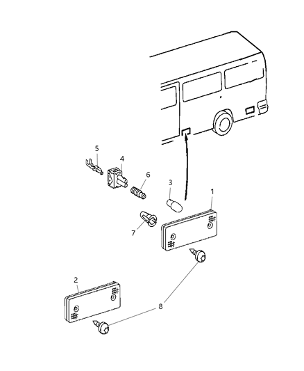 2006 Dodge Sprinter 3500 Lamps - Rear End Side Reflector Diagram