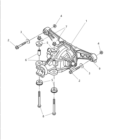 2003 Dodge Viper Axle Assembly & Attaching Parts Diagram