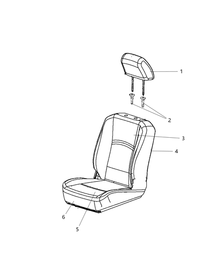 2012 Ram 1500 Front Seat Cushion Cover Diagram for 1XT35DK2AA