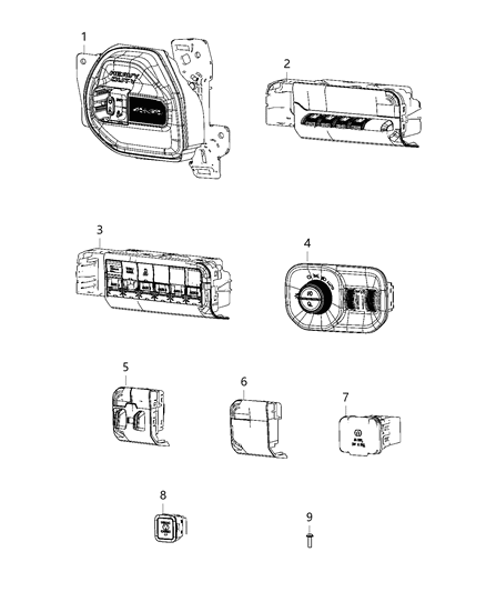 2020 Ram 2500 Switches - Instrument Panel Diagram 2