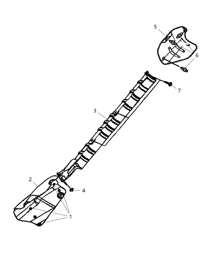 2005 Chrysler PT Cruiser Exhaust Shield Diagram