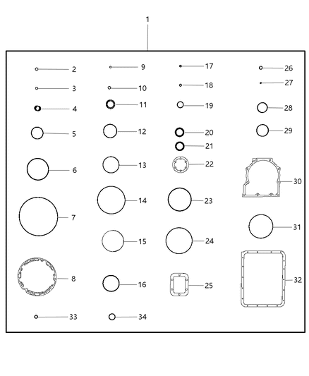 2011 Ram 5500 Seal And Shim Packages Diagram