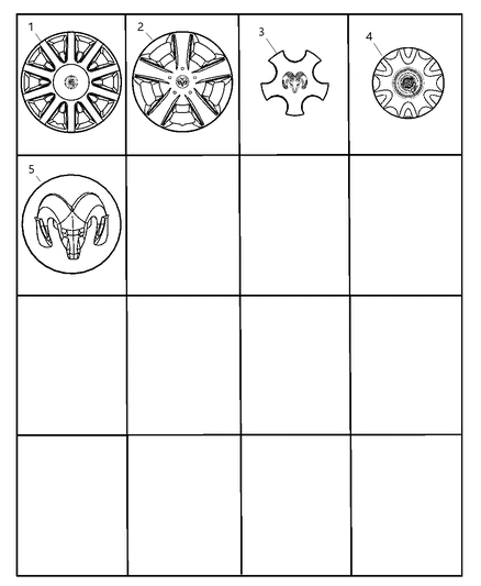 2008 Chrysler Sebring Wheel Covers & Center Caps Diagram