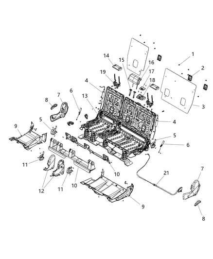 2012 Dodge Durango Cover-Rear Seat Spring Diagram for 1YA12BD3AA