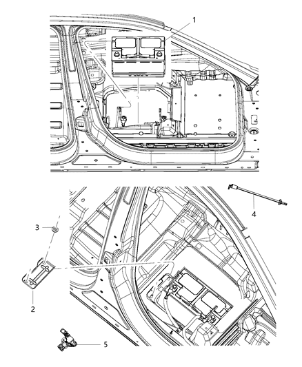 2015 Jeep Grand Cherokee Bracket-Battery Hold Down Diagram for 68039242AA