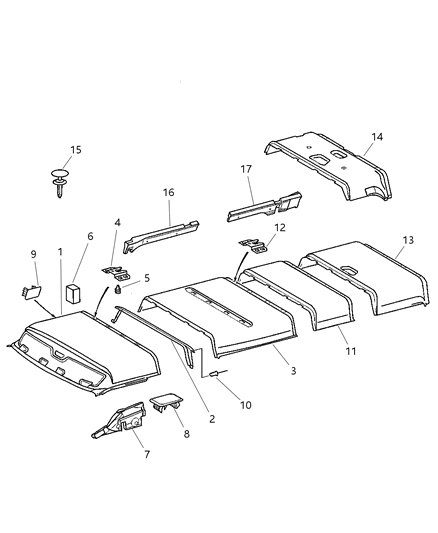 2003 Dodge Sprinter 2500 HEADLINER-Front Diagram for 5123470AA