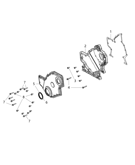 2020 Ram 3500 Pickup Timing Case Cover Diagram 2
