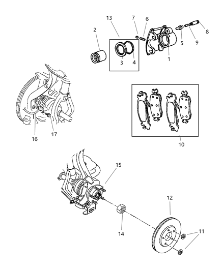 2000 Chrysler Sebring Convertible Front Brakes Diagram