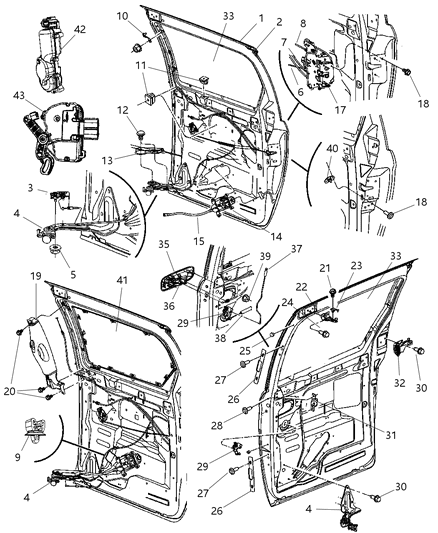 2007 Dodge Caravan Link-Key Cylinder To Latch Diagram for 4717799AA