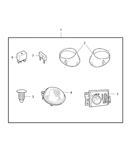 2008 Dodge Durango Fog Lamp Diagram for 55077470AB