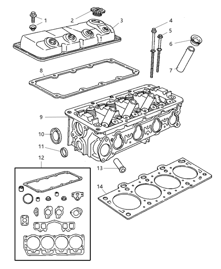 2004 Dodge Neon Head-Cylinder Diagram for R5420524