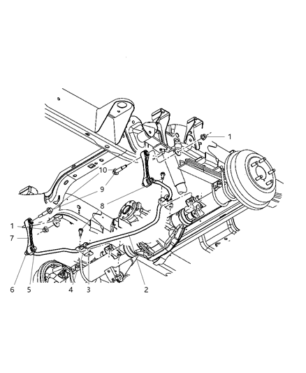 2007 Dodge Dakota Bar-Rear Suspension Diagram for 52013545AA