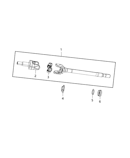 2012 Jeep Wrangler Shaft, Axle Diagram 1