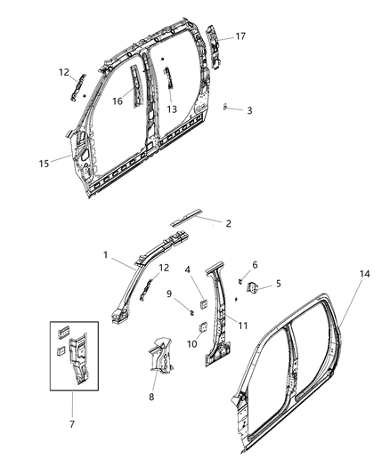 2016 Ram 4500 Front Aperture Panel Diagram 1