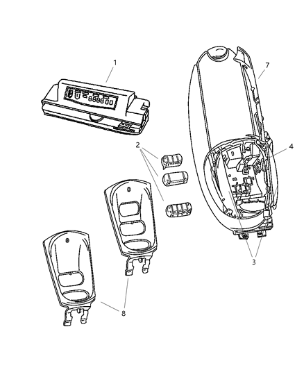 2001 Dodge Grand Caravan Module-Overhead Console Diagram for 5016276AA