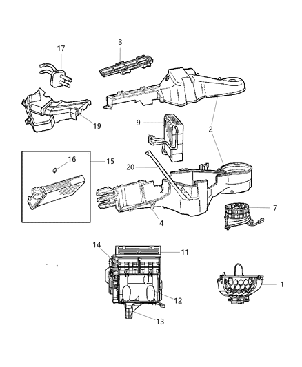 2007 Chrysler Town & Country Air Conditioning & Heater Unit Diagram 2