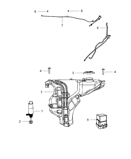 2013 Chrysler 200 Nozzle-Windshield Washer Diagram for 68143724AA